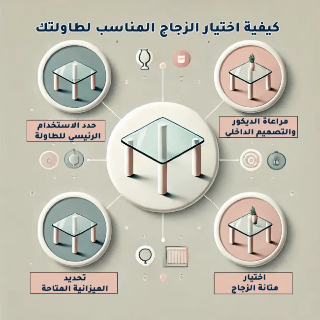 تفصيل زجاج طاولات بالرياض - 0570602822 4 كيفية اختيار الزجاج المناسب لطاولتك
