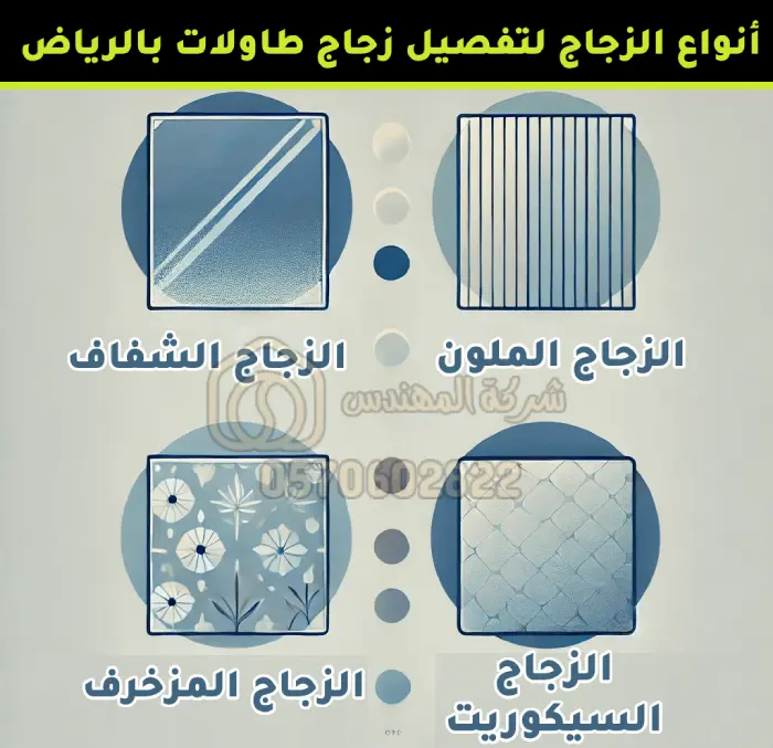 تفصيل زجاج طاولات بالرياض - 0570602822 3 أنواع الزجاج لتفصيل زجاج طاولات بالرياض