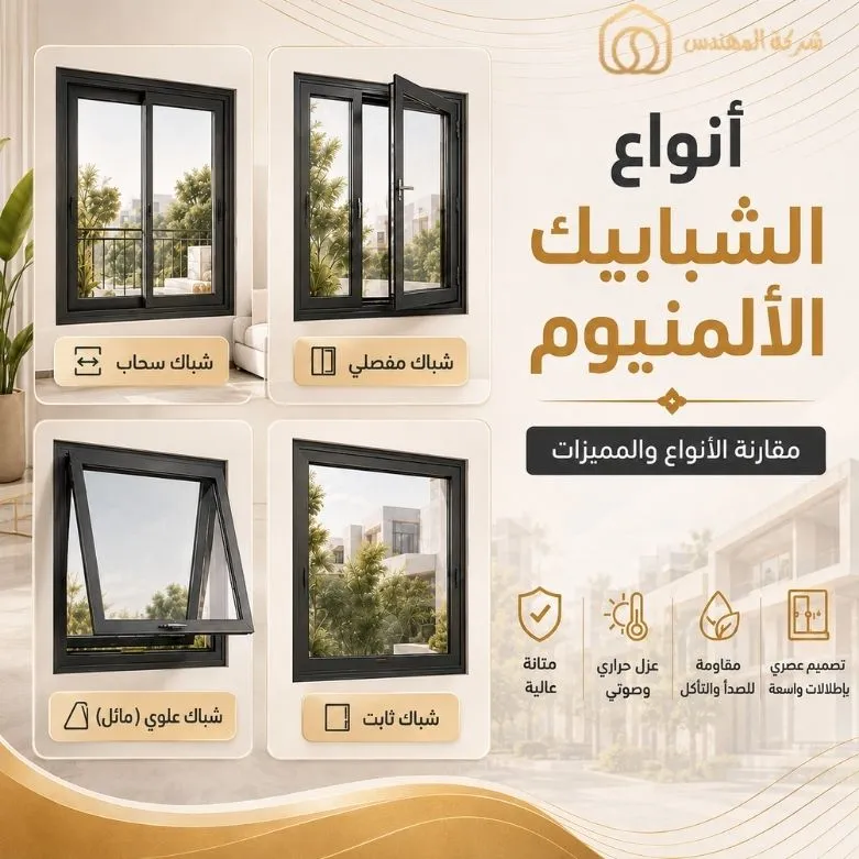 انواع الشبابيك الالمنيوم بالرياض